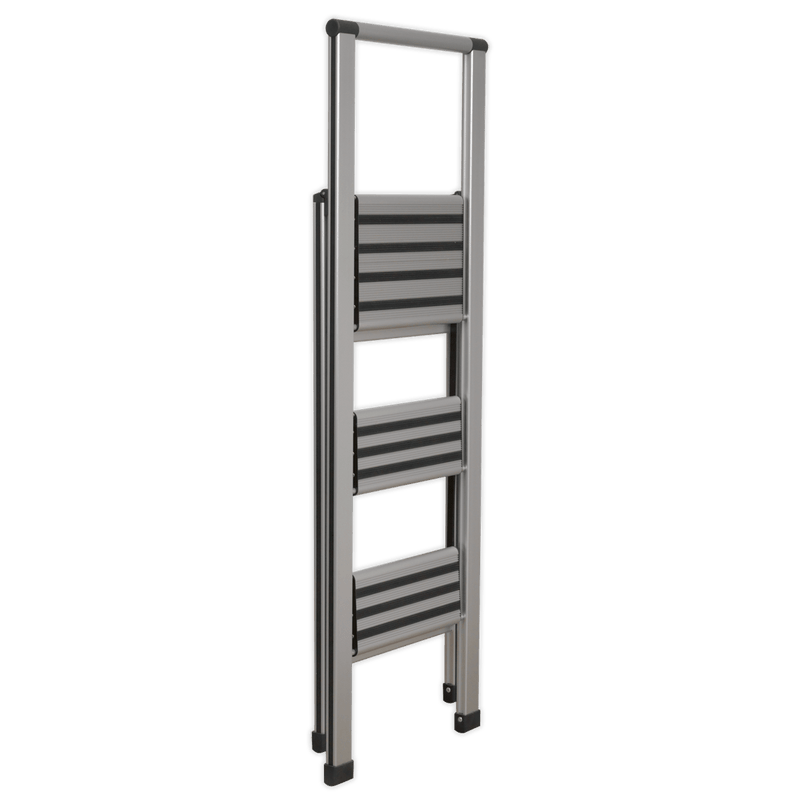 Sealey Ladders 3-Step Trade Aluminium Professional Folding Step Ladder 150kg Capacity-APSL3 5051747866706 APSL3 - Buy Direct from Spare and Square