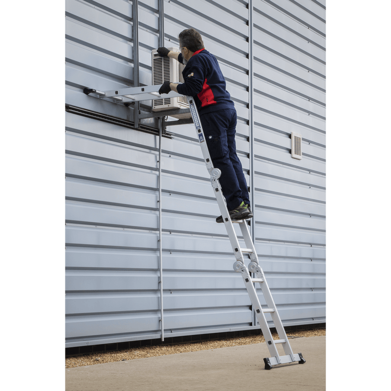 Sealey Ladders 4-Way Trade Aluminium Folding Platform Ladder EN 131-AFPL1 5054630295409 AFPL1 - Buy Direct from Spare and Square