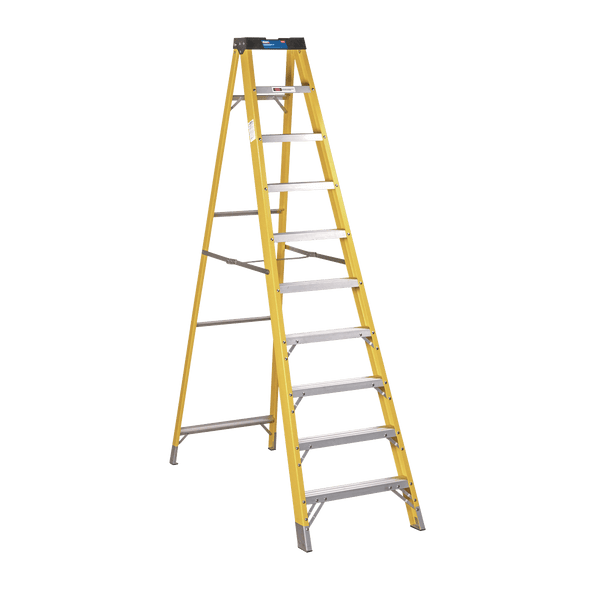 Sealey Ladders 9-Tread Trade Fibreglass Step Ladder EN 131-FSL10 5051747624528 FSL10 - Buy Direct from Spare and Square