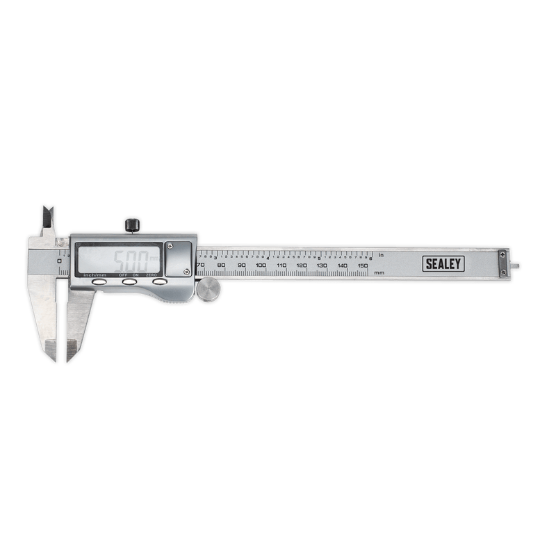 Sealey Measuring 0-150mm(0-6") Stainless Steel Digital Vernier Caliper-AK9621EV 5024209952545 AK9621EV - Buy Direct from Spare and Square