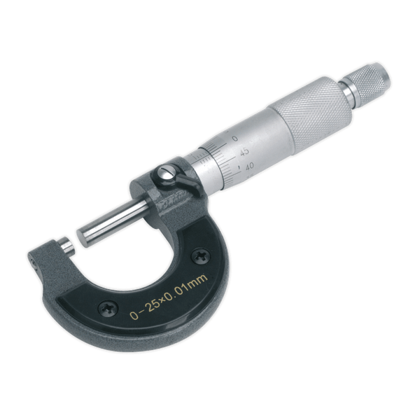 Sealey Measuring 0-25mm External Micrometer-AK9630M 5024209277259 AK9630M - Buy Direct from Spare and Square