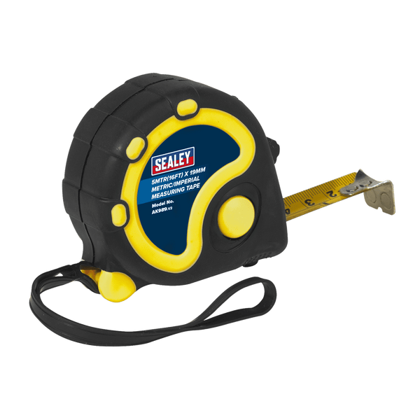 Sealey Measuring 5m(16ft) x 19mm Metric/Imperial Tape Measure-AK989 5024209534307 AK989 - Buy Direct from Spare and Square