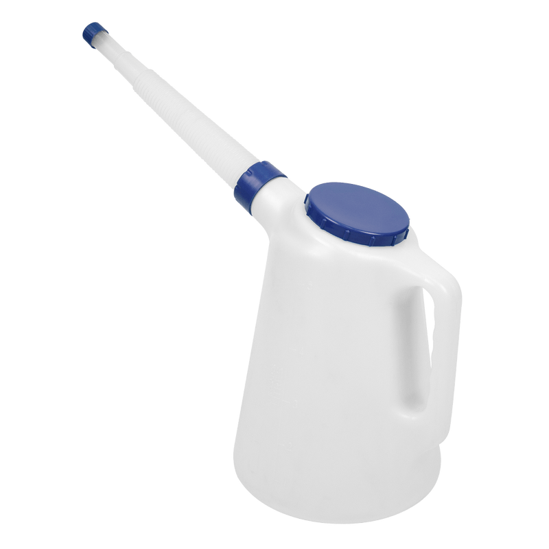 Sealey Measuring Jugs 5L Oil Container with Blue Lid & Flexible Spout-JDL5B 5054511943481 JDL5B - Buy Direct from Spare and Square