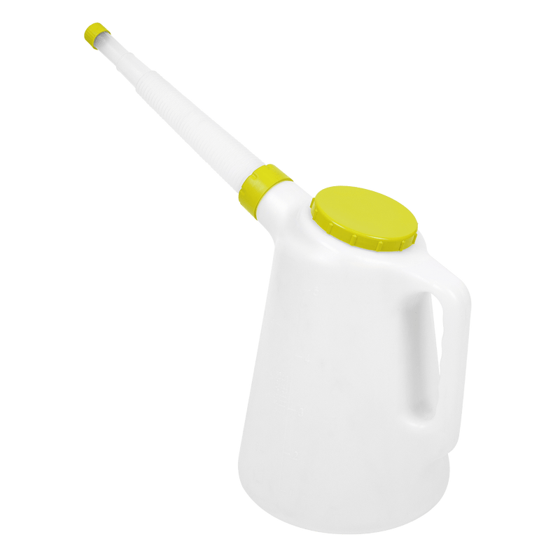 Sealey Measuring Jugs 5L Oil Container with Lime Lid & Flexible Spout-JDL5L 5054511943504 JDL5L - Buy Direct from Spare and Square
