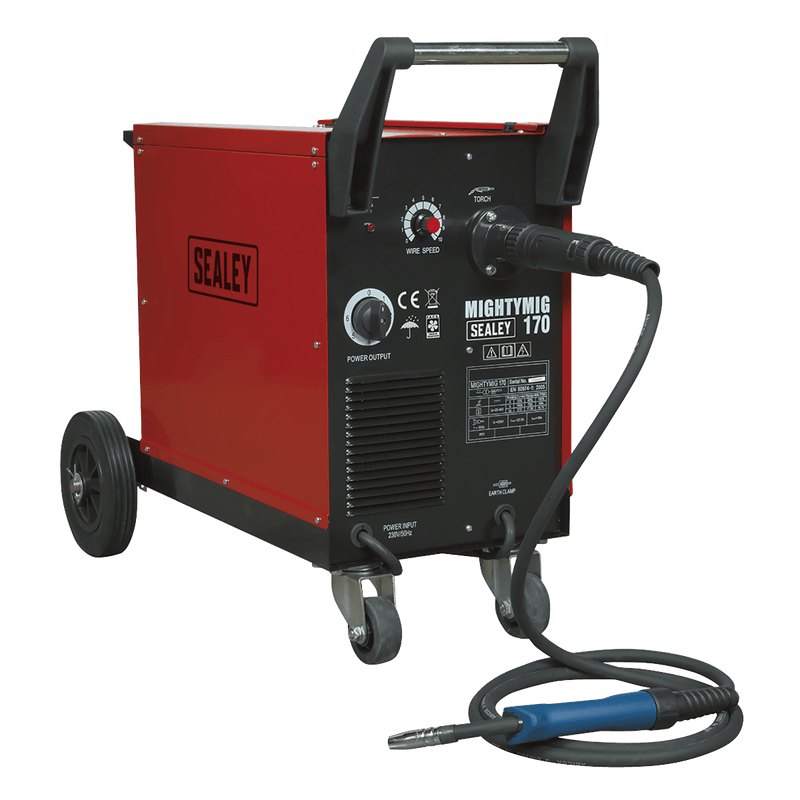 Sealey MIG Welders 170A Professional Gas/No-Gas MIG Welder with Euro Torch-MIGHTYMIG170 5051747432574 MIGHTYMIG170 - Buy Direct from Spare and Square