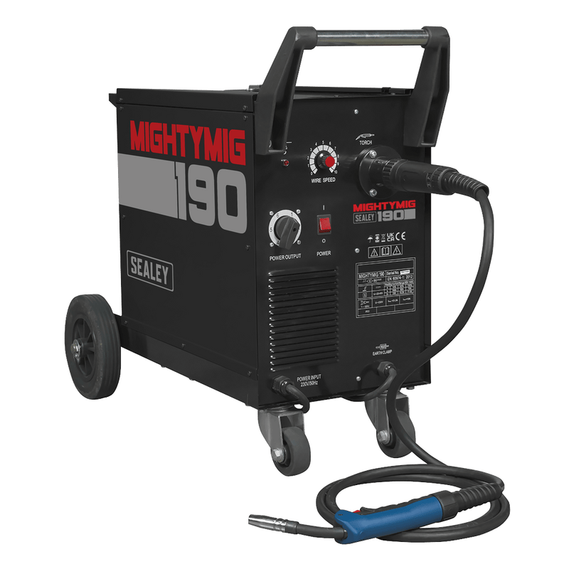 Sealey MIG Welders 190A Professional Gas/No-Gas MIG Welder with Euro Torch-MIGHTYMIG190 5054630047749 MIGHTYMIG190 - Buy Direct from Spare and Square