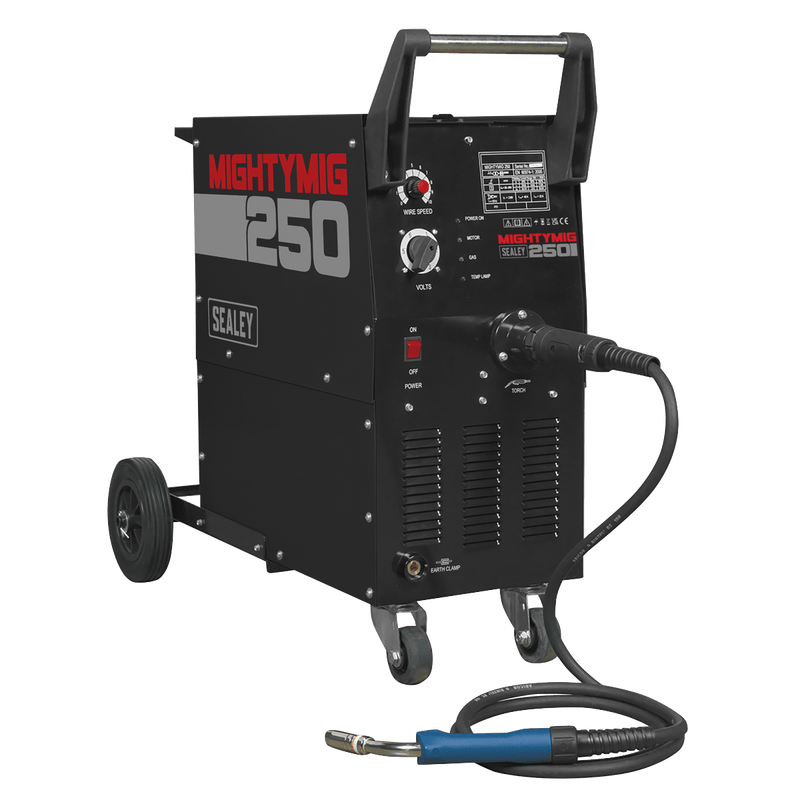 Sealey MIG Welders 250A Professional Gas/No-Gas MIG Welder with Euro Torch-MIGHTYMIG250 5051747523852 MIGHTYMIG250 - Buy Direct from Spare and Square