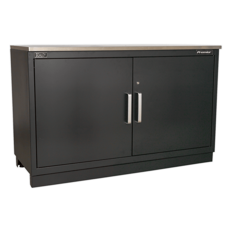 Sealey Modular Storage Systems Premier 5.6m Storage System - Stainless Worktop-APMSSTEEL 5054511004144 APMSSTEEL - Buy Direct from Spare and Square