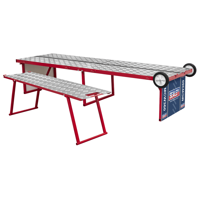 Sealey Motorcycle Lifts & Work Tables 360kg Motorcycle Portable Folding Workbench/Pit Table-MCW360 5054630046957 MCW360 - Buy Direct from Spare and Square