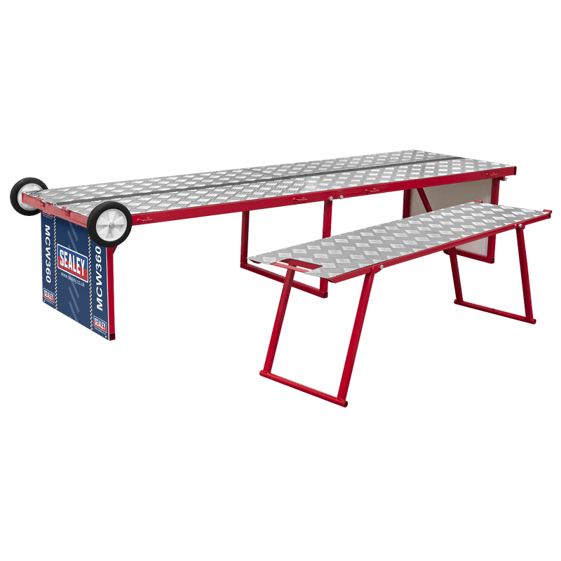 Sealey Motorcycle Lifts & Work Tables 360kg Motorcycle Portable Folding Workbench/Pit Table-MCW360 5054630046957 MCW360 - Buy Direct from Spare and Square