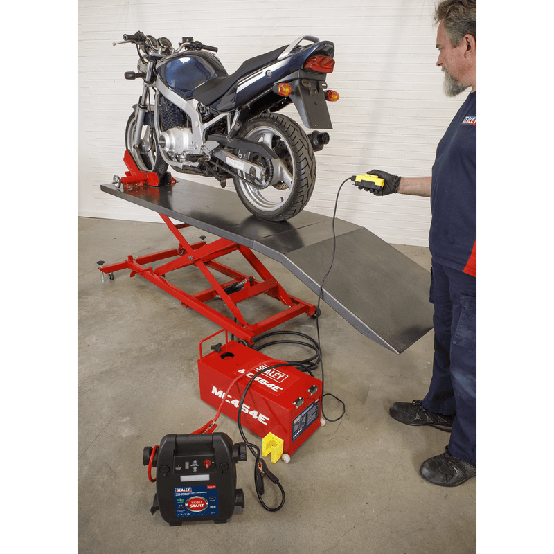 Sealey Motorcycle Supports & Lifting 450kg Motorcycle Lift - 12V Electro/Hydraulic-MC454E 5054630229435 MC454E - Buy Direct from Spare and Square