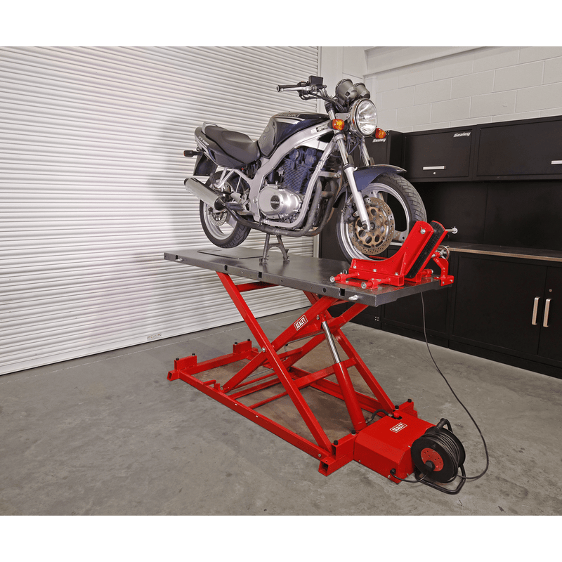 Sealey Motorcycle Supports & Lifting 680kg Heavy-Duty Motorcycle Lift - Electro/Hydraulic-MC680E 5054511949483 MC680E - Buy Direct from Spare and Square