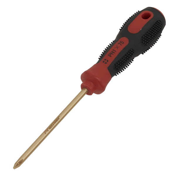 Sealey Non-Sparking Tools #1 x 75mm Phillips Screwdriver - Non-Sparking-NS096 5054511743227 NS096 - Buy Direct from Spare and Square
