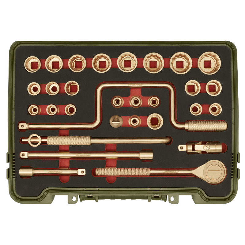 Sealey Non-Sparking Tools 31pc 1/2"Sq Drive Socket Set - Non-Sparking-NS039 5054511764093 NS039 - Buy Direct from Spare and Square