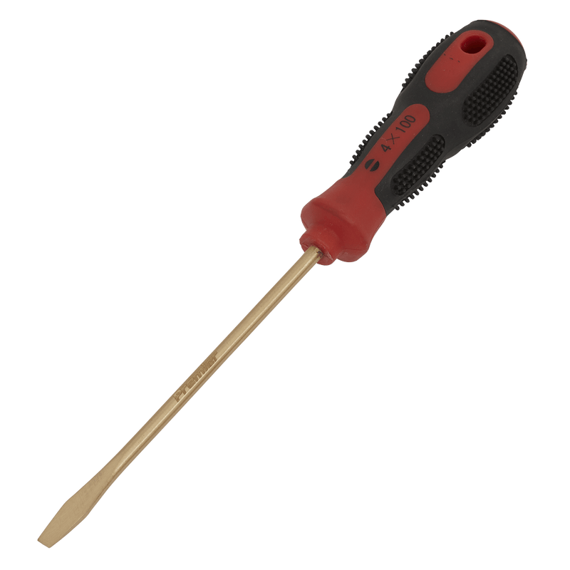 Sealey Non-Sparking Tools 4 x 100mm Slotted Screwdriver - Non-Sparking-NS093 5054511743012 NS093 - Buy Direct from Spare and Square
