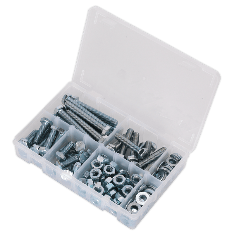 Sealey Nuts & Bolts 150pc High Tensile Setscrew, Nut & Washer Assortment M10-AB052SNW 5054511053326 AB052SNW - Buy Direct from Spare and Square