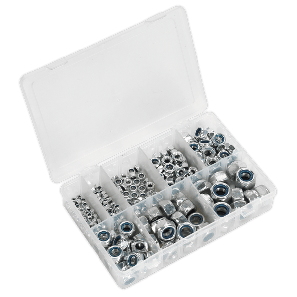 Sealey Nuts & Bolts 255pc Nylon Locknut Assortment DIN 985 - M4-M16-AB033LN 5054511018936 AB033LN - Buy Direct from Spare and Square