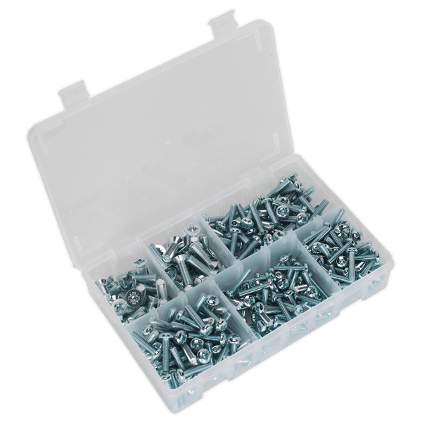 Sealey Nuts & Bolts 264pc Machine Screw Assortment Countersunk & Pan Head Pozi - M5-M8-AB054MS 5054511053340 AB054MS - Buy Direct from Spare and Square