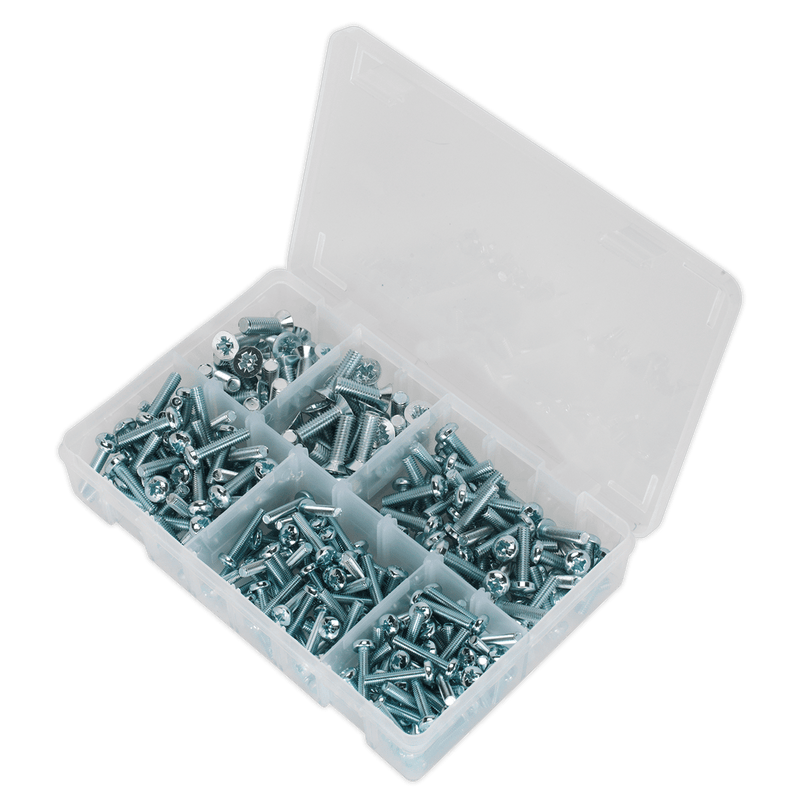 Sealey Nuts & Bolts 264pc Machine Screw Assortment Countersunk & Pan Head Pozi - M5-M8-AB054MS 5054511053340 AB054MS - Buy Direct from Spare and Square