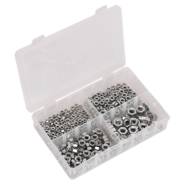 Sealey Nuts & Bolts 370pc Steel Nut Assortment DIN 934 - M5-M10-AB028SN 5054511018905 AB028SN - Buy Direct from Spare and Square
