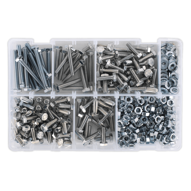 Sealey Nuts & Bolts 408pc High Tensile Setscrew, Nut & Washer Assortment M6-AB050SNW 5054511053302 AB050SNW - Buy Direct from Spare and Square