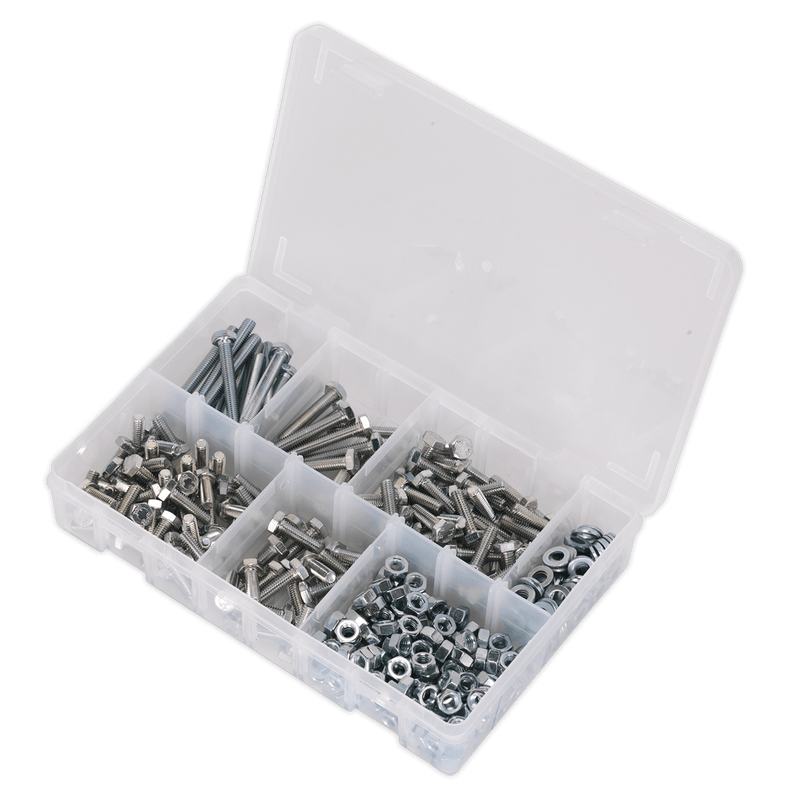 Sealey Nuts & Bolts 408pc High Tensile Setscrew, Nut & Washer Assortment M6-AB050SNW 5054511053302 AB050SNW - Buy Direct from Spare and Square