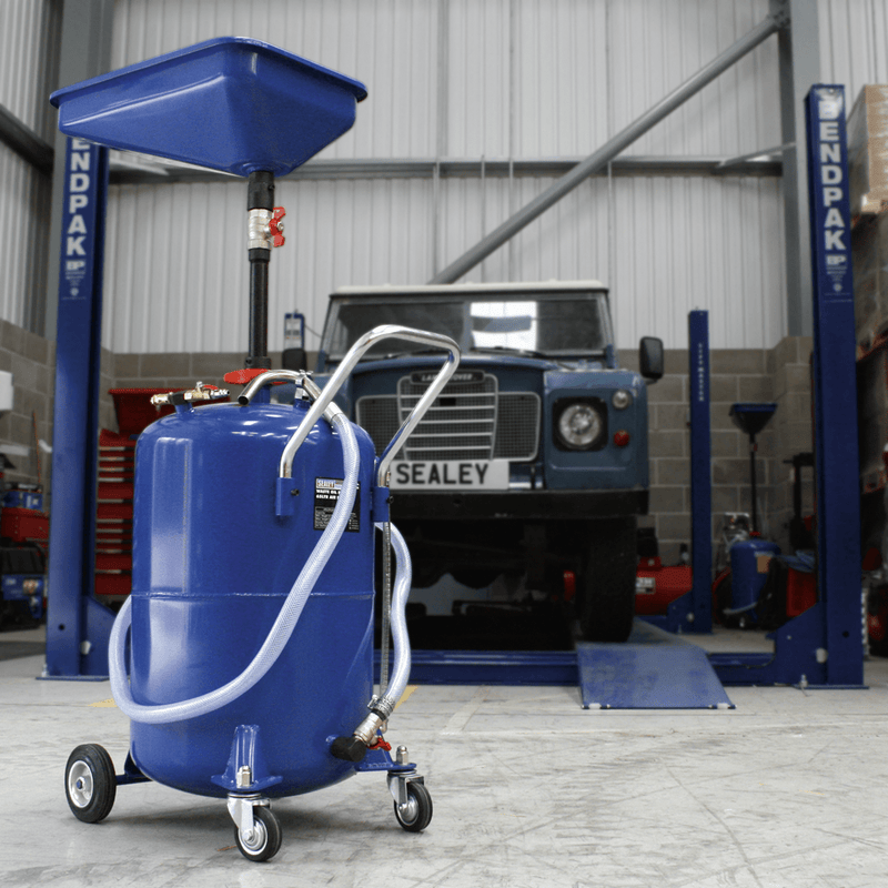 Sealey Oil Drainers 65L Air Discharge Mobile Waste Oil Drainer-AK451DX 5024209716642 AK451DX - Buy Direct from Spare and Square
