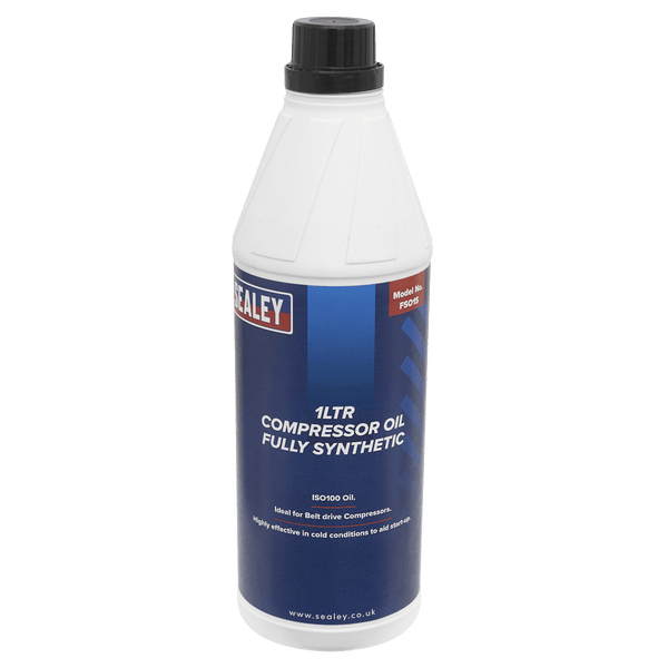 Sealey Oils & Lubricants 1L Fully Synthetic Compressor Oil-FSO1S 5051747572386 FSO1S - Buy Direct from Spare and Square