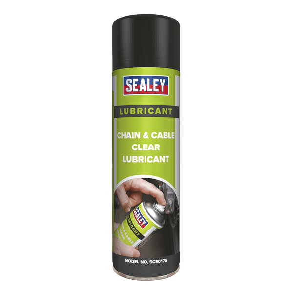Sealey Oils & Lubricants 500ml Clear Chain & Cable Lubricant - Pack of 6-SCS017 5054511062540 SCS017 - Buy Direct from Spare and Square