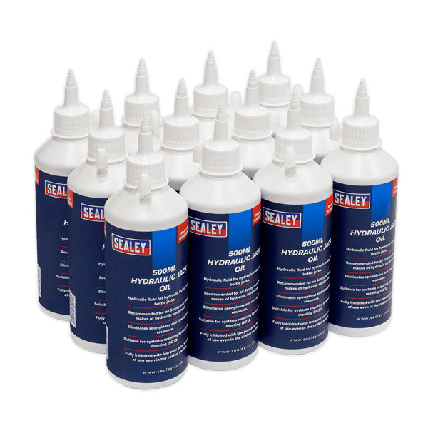 Sealey Oils & Lubricants 500ml Hydraulic Jack Oil - Pack of 12-HJO/500ML 5024209131193 HJO/500ML - Buy Direct from Spare and Square