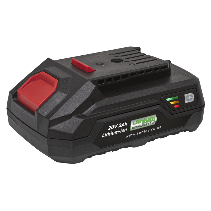 Sealey One Battery Platforms 20V 2Ah SV20 Series Lithium-ion Power Tool Battery-CP20VBP2 5054511266511 CP20VBP2 - Buy Direct from Spare and Square