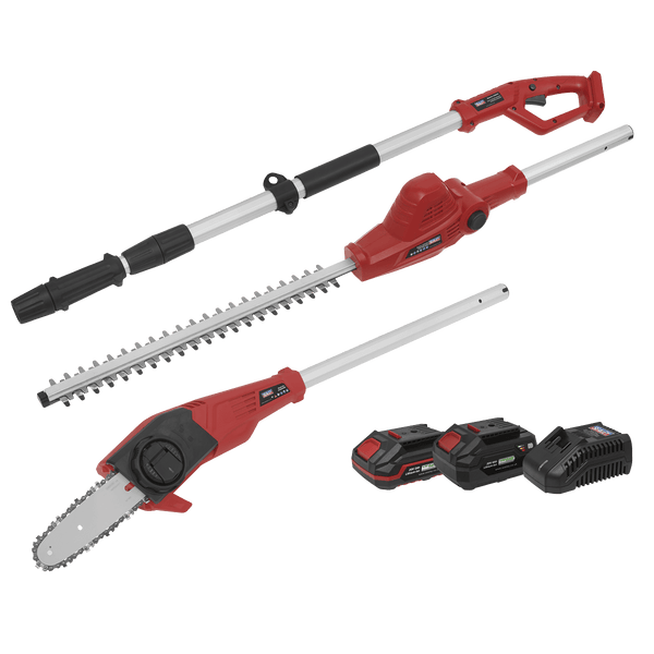 Sealey One Battery Platforms 20V SV20 Series Telescopic Cordless Hedge Trimmer & Chainsaw Kit - 2 Batteries-CP20VTPCOMBO 5054630153495 CP20VTPCOMBO - Buy Direct from Spare and Square