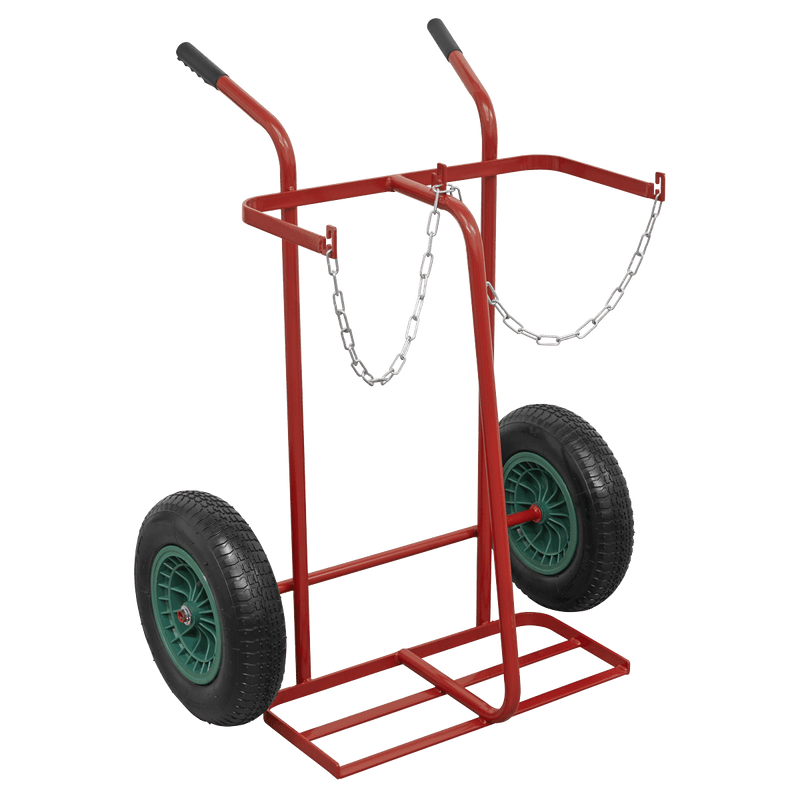 Sealey Oxyacetylene Welding Bottle Trolley with Pneumatic Tyres - 2 Bottle-ST28P 5054630202520 ST28P - Buy Direct from Spare and Square