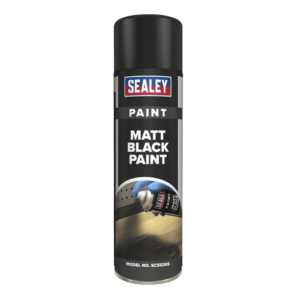 Sealey Paint 500ml Black Matt Paint-SCS026S 5054511075021 SCS026S - Buy Direct from Spare and Square