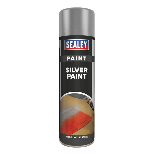 Sealey Paint 500ml Silver Paint-SCS031S 5054511075069 SCS031S - Buy Direct from Spare and Square