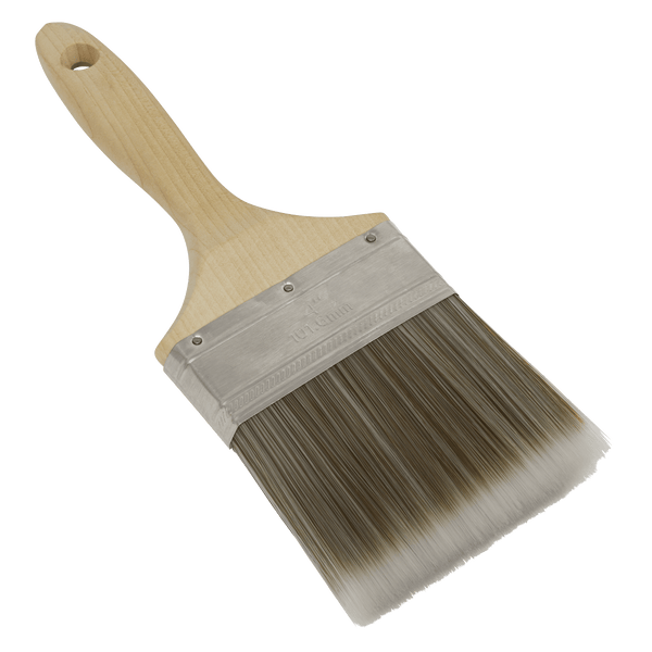 Sealey Paint Brushes 100mm Wooden Handle Paint Brush-SPBS100W 5054630271908 SPBS100W - Buy Direct from Spare and Square