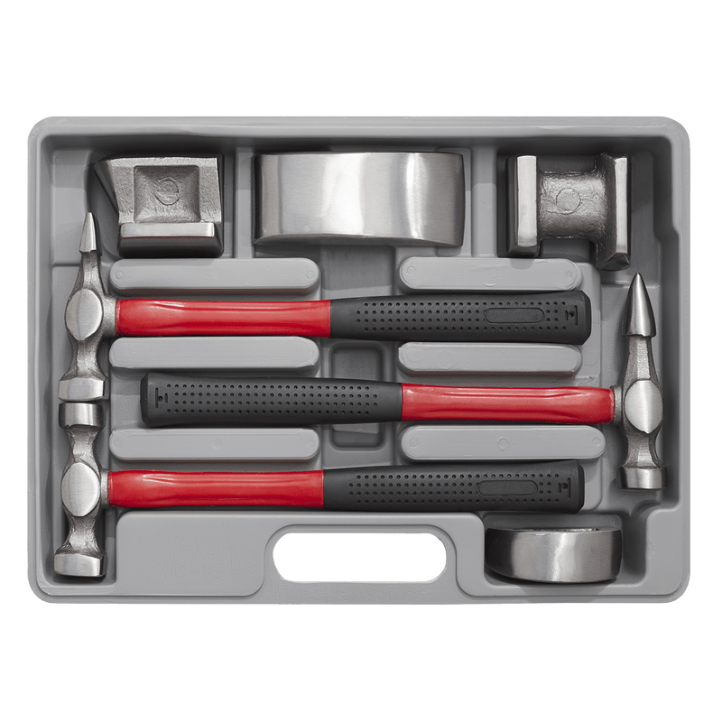 Sealey Panel Tools 7pc Drop-Forged Panel Beating Set with Fibreglass Shafts-CB707 5024209732901 CB707 - Buy Direct from Spare and Square