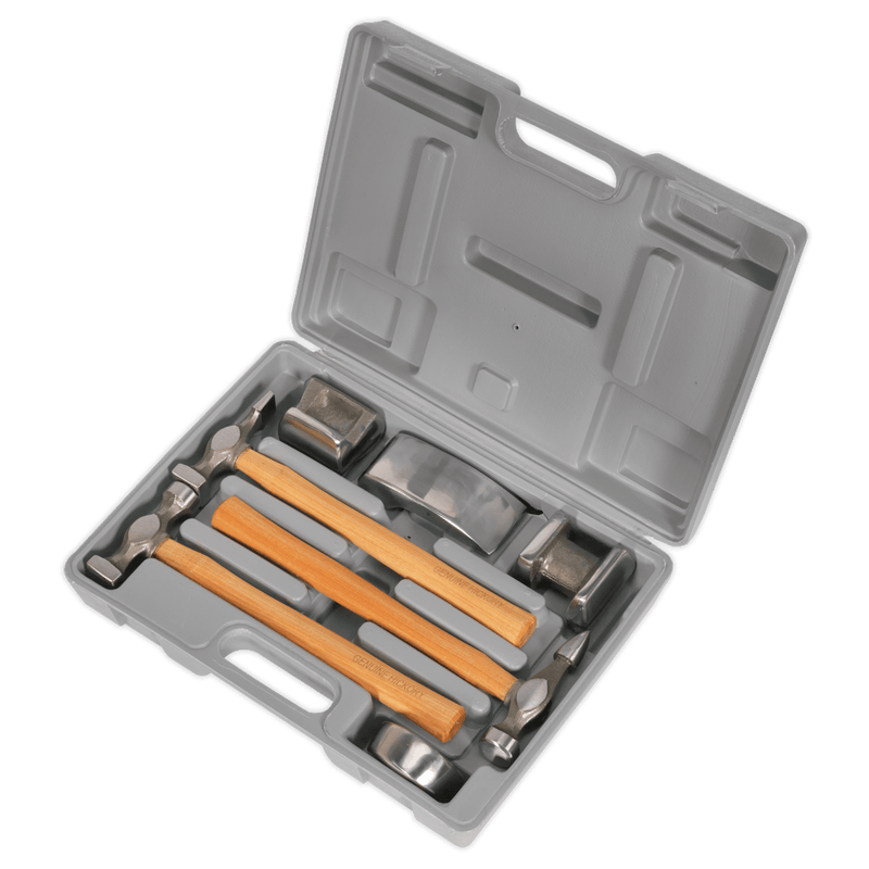 Sealey Panel Tools 7pc Drop-Forged Panel Beating Set with Hickory Shafts-CB507 5024209732987 CB507 - Buy Direct from Spare and Square