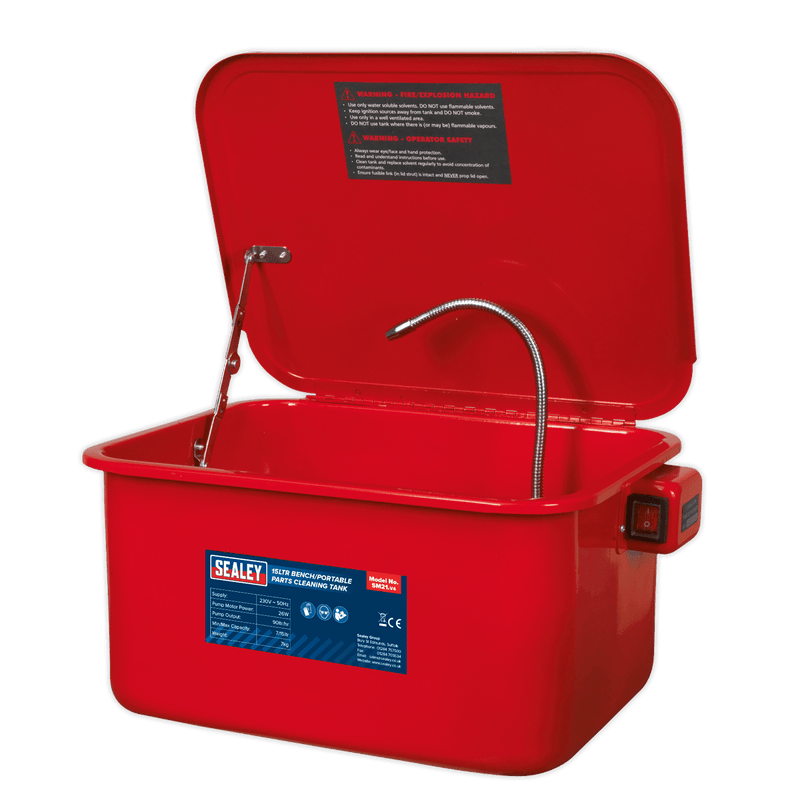 Sealey Parts Cleaning Tanks 15L Bench/Portable Parts Cleaning Tank-SM21 5024209187367 SM21 - Buy Direct from Spare and Square