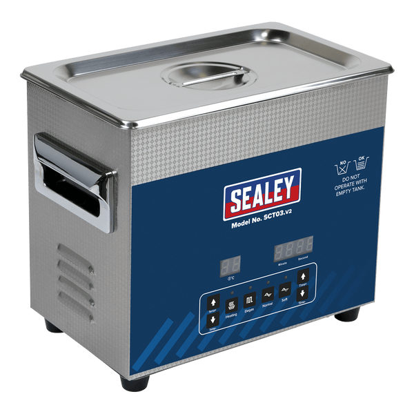 Sealey Parts Cleaning Tanks 3L Ultrasonic Parts Cleaning Tank-SCT03 5054630078651 SCT03 - Buy Direct from Spare and Square