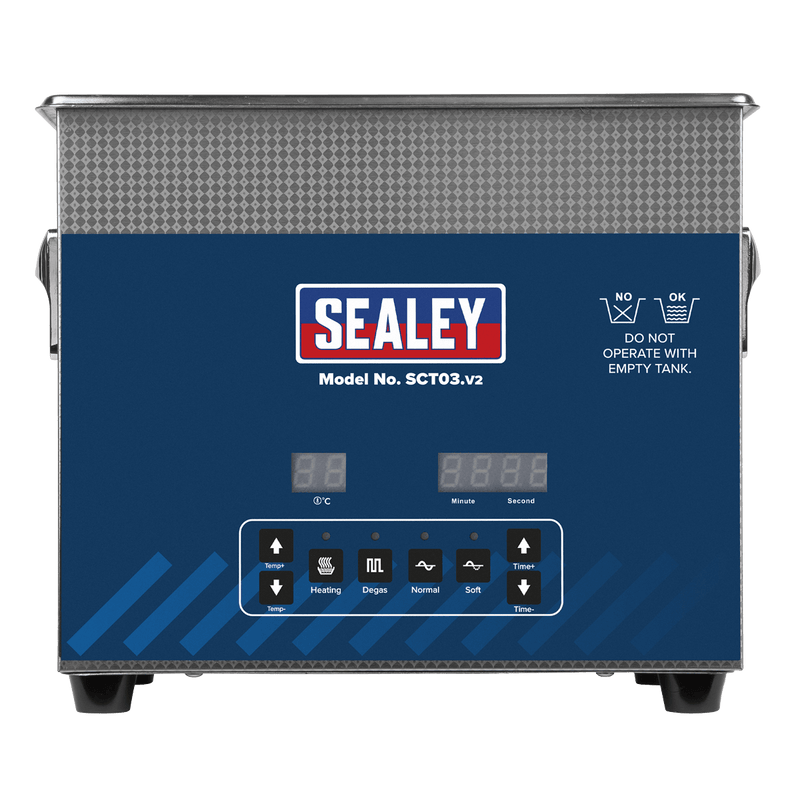 Sealey Parts Cleaning Tanks 3L Ultrasonic Parts Cleaning Tank-SCT03 5054630078651 SCT03 - Buy Direct from Spare and Square