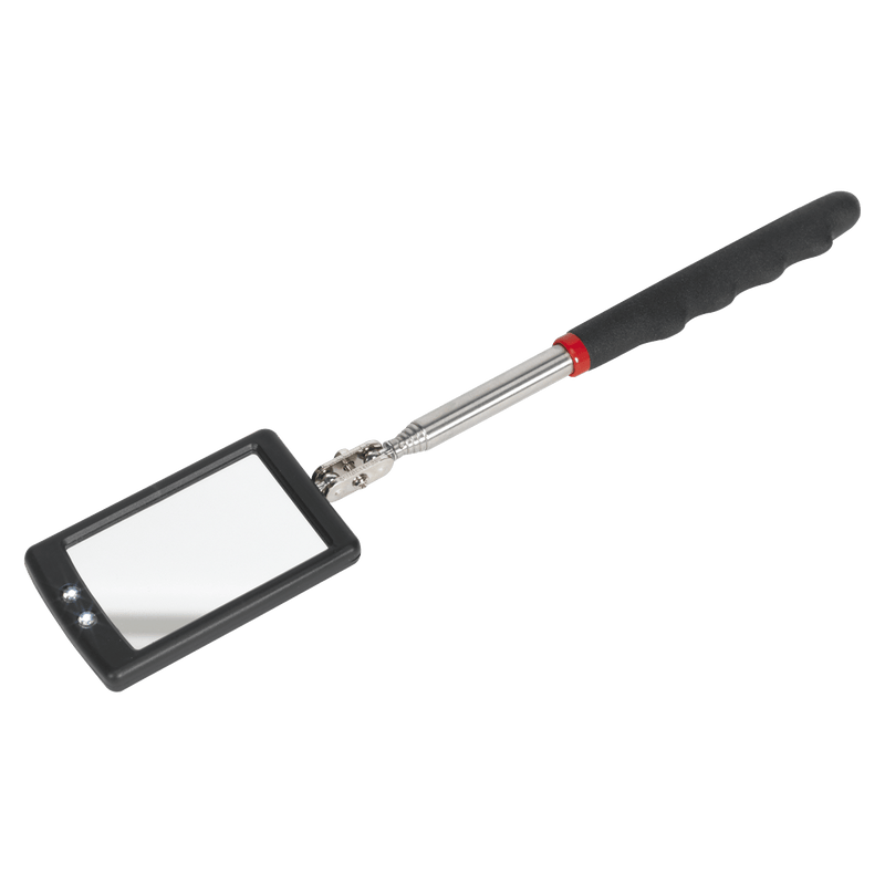 Sealey Pick-Up & Inspection 52 x 83mm Telescopic Inspection Mirror with 2 LED Lights-S0948 5054511969740 S0948 - Buy Direct from Spare and Square