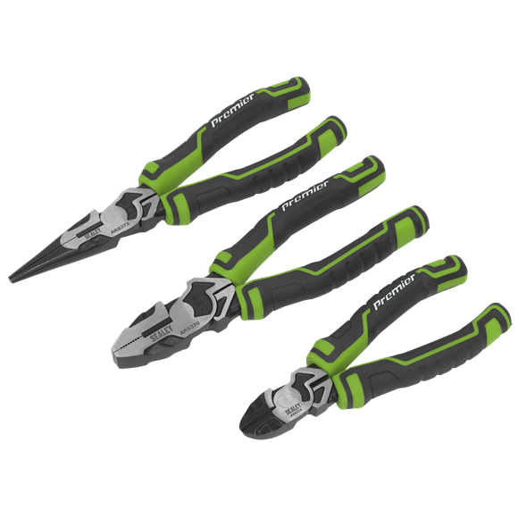 Sealey Pliers 3 Piece High Leverage Pliers Set - Hi-Vis Green - Lifetime Guarantee AK8376HV - Buy Direct from Spare and Square