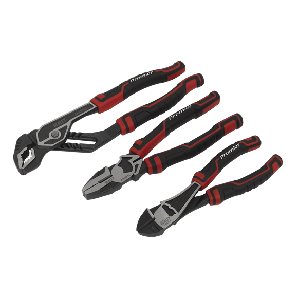 Sealey Pliers 3 Piece High Leverage Pliers Set - Inc Heavy Duty Side Cutters - Lifetime Guarantee AK8377 - Buy Direct from Spare and Square