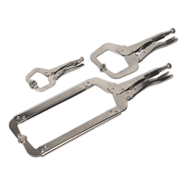 Sealey Pliers 3pc Locking 'C' Clamp Set-AK66 5024209100748 AK66 - Buy Direct from Spare and Square