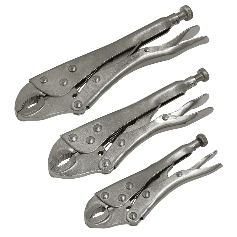 Sealey Pliers 3pc Locking Pliers Set-S0463 5054511534627 S0463 - Buy Direct from Spare and Square