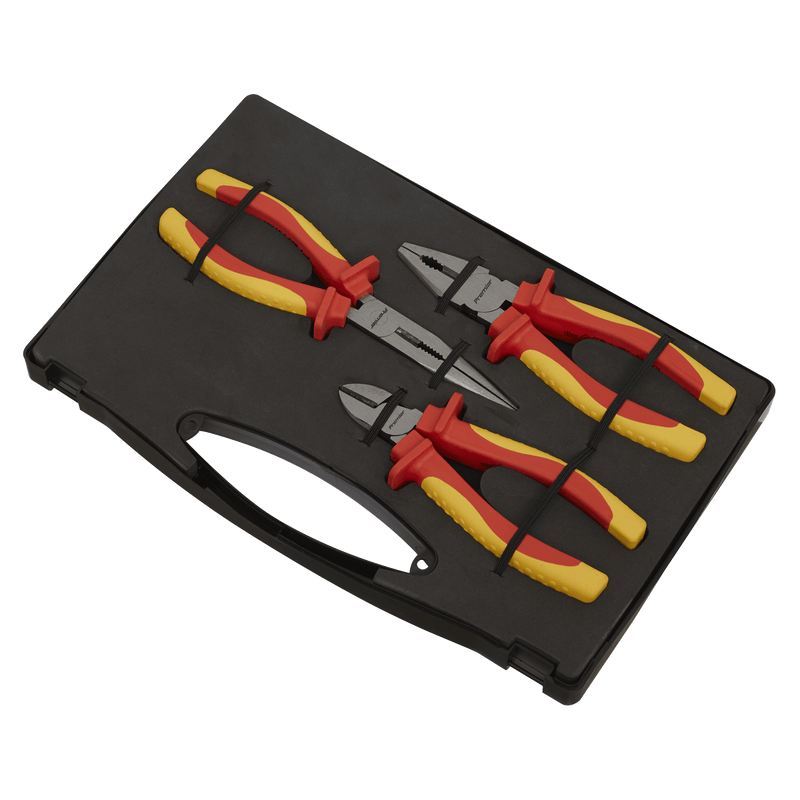 Sealey Pliers 3pc Pliers Set - VDE Approved-AK83452 5024209728584 AK83452 - Buy Direct from Spare and Square