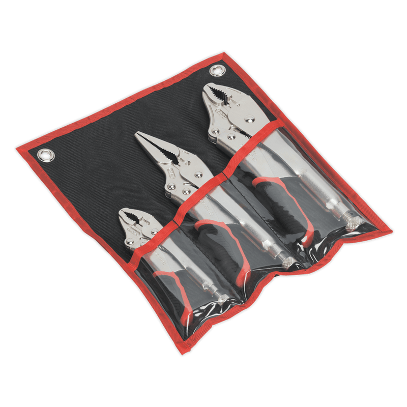 Sealey Pliers 3pc Quick Release Locking Pliers Set-AK6863 5051747575424 AK6863 - Buy Direct from Spare and Square