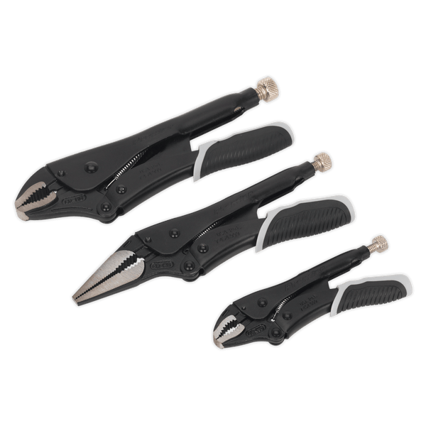 Sealey Pliers 3pc Quick Release Locking Pliers Set - Black Series-AK6863B 5054511210941 AK6863B - Buy Direct from Spare and Square