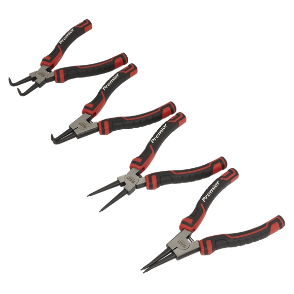 Sealey Pliers 4 Piece 180mm Circlip Pliers Set - Tempered Chrome - Lifetime Guarantee AK8457 - Buy Direct from Spare and Square